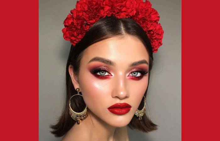 Red Makeup Looks for Quinceanera