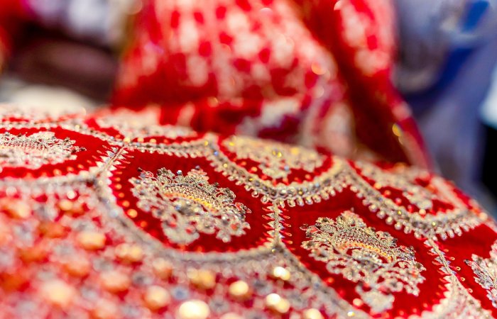 diadem bridal lehenga fabric types india